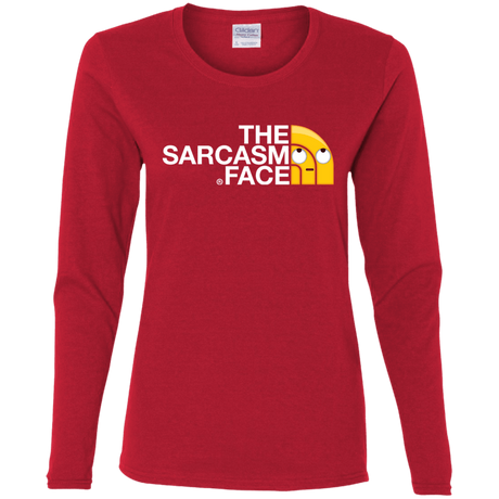 T-Shirts Red / S Sarcasm Face Women's Long Sleeve T-Shirt