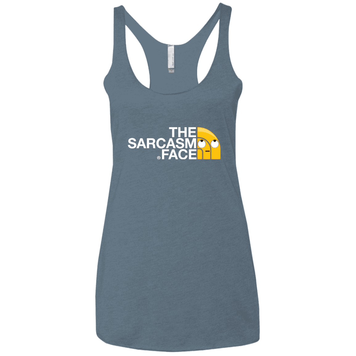 T-Shirts Indigo / X-Small Sarcasm Face Women's Triblend Racerback Tank