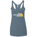 T-Shirts Indigo / X-Small Sarcasm Face Women's Triblend Racerback Tank