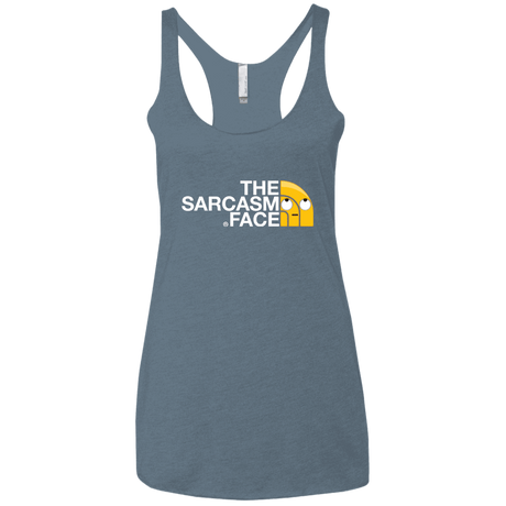 T-Shirts Indigo / X-Small Sarcasm Face Women's Triblend Racerback Tank