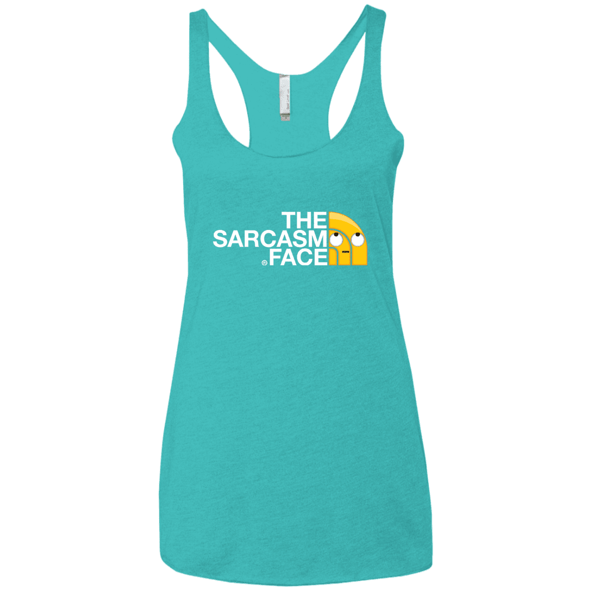 T-Shirts Tahiti Blue / X-Small Sarcasm Face Women's Triblend Racerback Tank