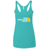 T-Shirts Tahiti Blue / X-Small Sarcasm Face Women's Triblend Racerback Tank
