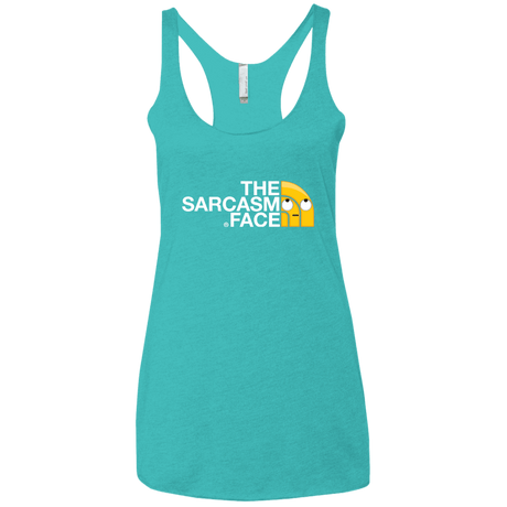 T-Shirts Tahiti Blue / X-Small Sarcasm Face Women's Triblend Racerback Tank
