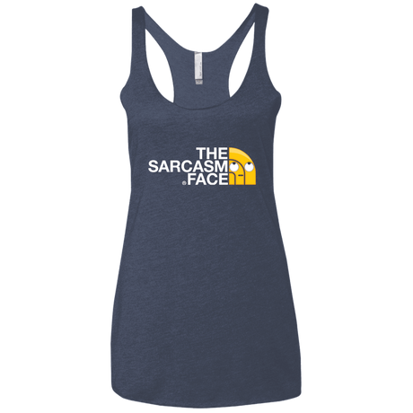 T-Shirts Vintage Navy / X-Small Sarcasm Face Women's Triblend Racerback Tank