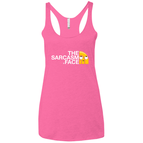 T-Shirts Vintage Pink / X-Small Sarcasm Face Women's Triblend Racerback Tank