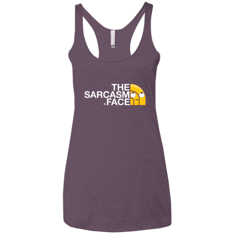 T-Shirts Vintage Purple / X-Small Sarcasm Face Women's Triblend Racerback Tank