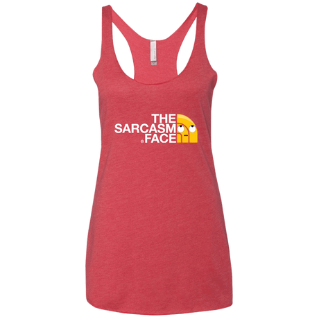 T-Shirts Vintage Red / X-Small Sarcasm Face Women's Triblend Racerback Tank