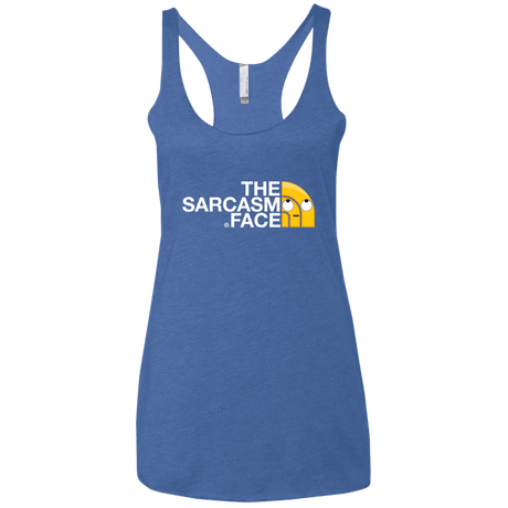 T-Shirts Vintage Royal / X-Small Sarcasm Face Women's Triblend Racerback Tank