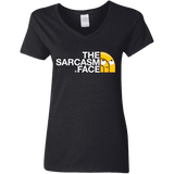 T-Shirts Black / S Sarcasm Face Women's V-Neck T-Shirt