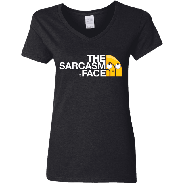 T-Shirts Black / S Sarcasm Face Women's V-Neck T-Shirt