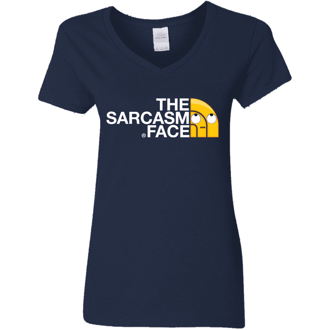 T-Shirts Navy / S Sarcasm Face Women's V-Neck T-Shirt