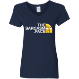 T-Shirts Navy / S Sarcasm Face Women's V-Neck T-Shirt