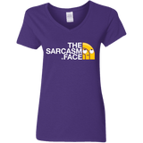 T-Shirts Purple / S Sarcasm Face Women's V-Neck T-Shirt