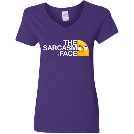 T-Shirts Purple / S Sarcasm Face Women's V-Neck T-Shirt