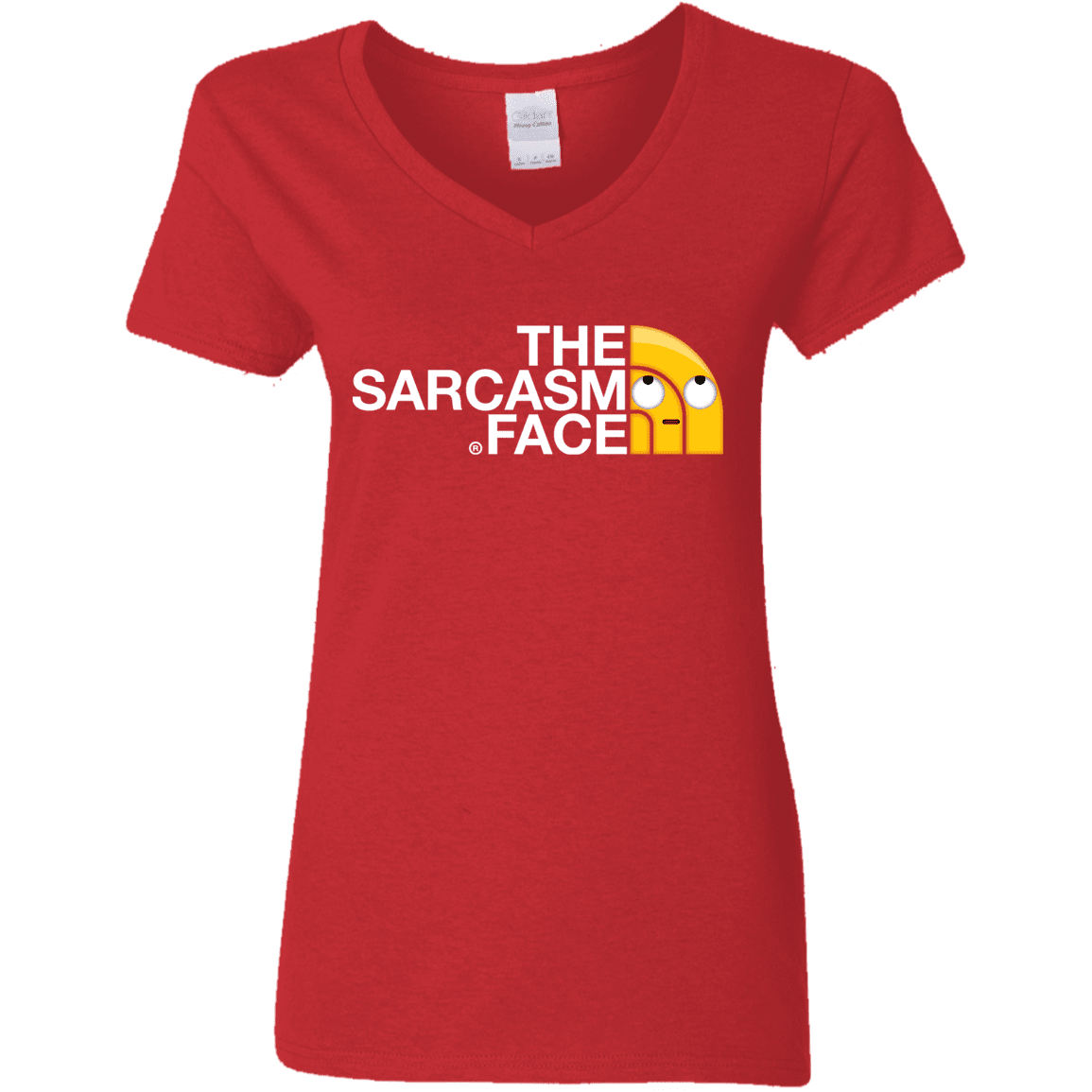 T-Shirts Red / S Sarcasm Face Women's V-Neck T-Shirt