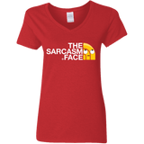 T-Shirts Red / S Sarcasm Face Women's V-Neck T-Shirt