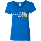 T-Shirts Royal / S Sarcasm Face Women's V-Neck T-Shirt