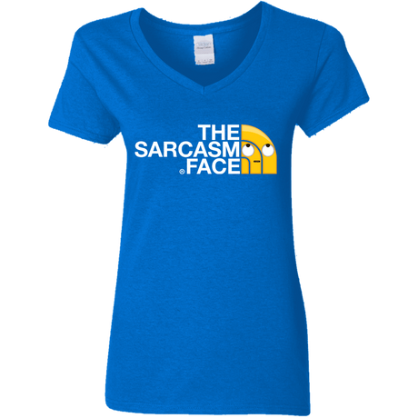 T-Shirts Royal / S Sarcasm Face Women's V-Neck T-Shirt