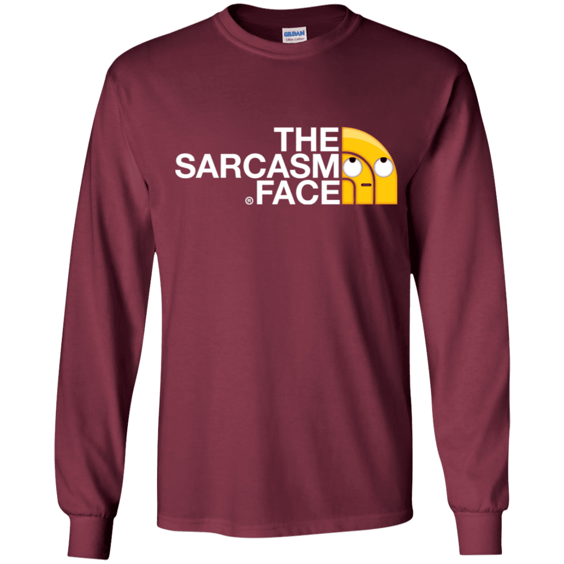 T-Shirts Maroon / YS Sarcasm Face Youth Long Sleeve T-Shirt