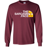 T-Shirts Maroon / YS Sarcasm Face Youth Long Sleeve T-Shirt