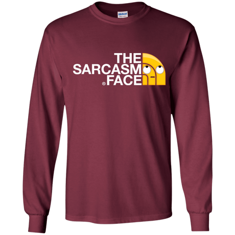 T-Shirts Maroon / YS Sarcasm Face Youth Long Sleeve T-Shirt