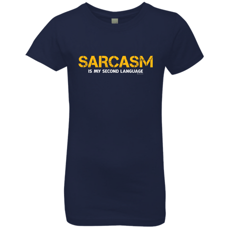 T-Shirts Midnight Navy / YXS Sarcasm Is My Second Language Girls Premium T-Shirt