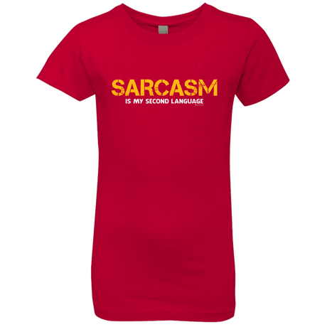 T-Shirts Red / YXS Sarcasm Is My Second Language Girls Premium T-Shirt