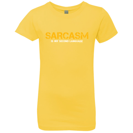 T-Shirts Vibrant Yellow / YXS Sarcasm Is My Second Language Girls Premium T-Shirt