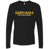 T-Shirts Black / Small Sarcasm Is My Second Language Men's Premium Long Sleeve