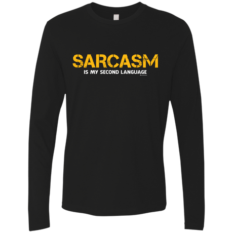 T-Shirts Black / Small Sarcasm Is My Second Language Men's Premium Long Sleeve