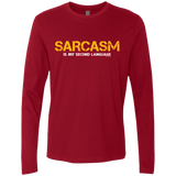 T-Shirts Cardinal / Small Sarcasm Is My Second Language Men's Premium Long Sleeve