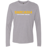 T-Shirts Heather Grey / Small Sarcasm Is My Second Language Men's Premium Long Sleeve