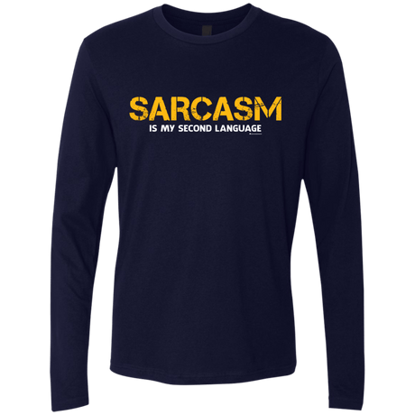 T-Shirts Midnight Navy / Small Sarcasm Is My Second Language Men's Premium Long Sleeve