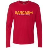 T-Shirts Red / Small Sarcasm Is My Second Language Men's Premium Long Sleeve