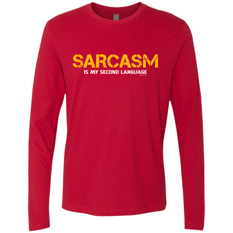T-Shirts Red / Small Sarcasm Is My Second Language Men's Premium Long Sleeve