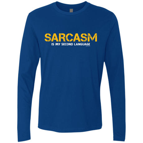 T-Shirts Royal / Small Sarcasm Is My Second Language Men's Premium Long Sleeve