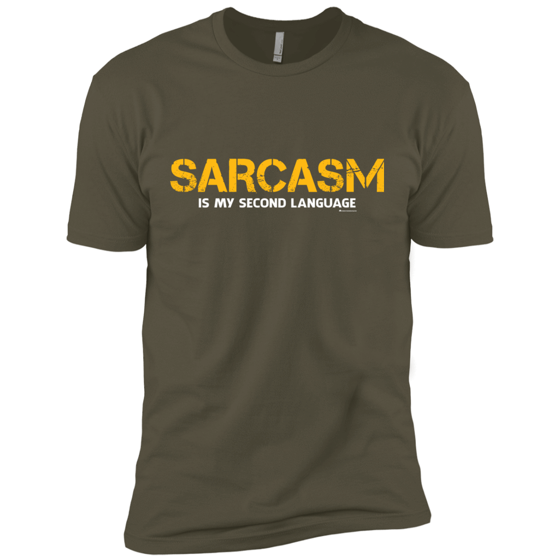 T-Shirts Military Green / X-Small Sarcasm Is My Second Language Men's Premium T-Shirt