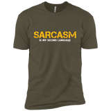 T-Shirts Military Green / X-Small Sarcasm Is My Second Language Men's Premium T-Shirt