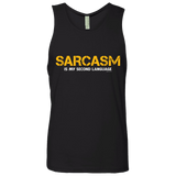 T-Shirts Black / Small Sarcasm Is My Second Language Men's Premium Tank Top