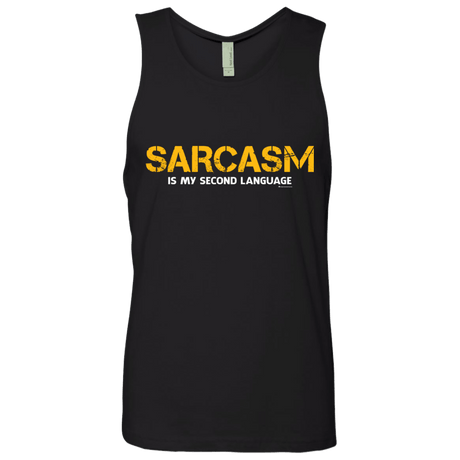 T-Shirts Black / Small Sarcasm Is My Second Language Men's Premium Tank Top