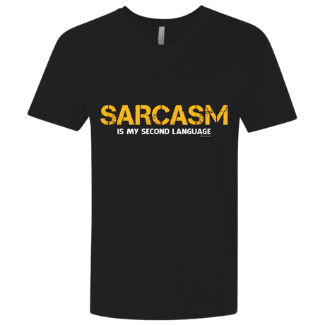 T-Shirts Black / X-Small Sarcasm Is My Second Language Men's Premium V-Neck