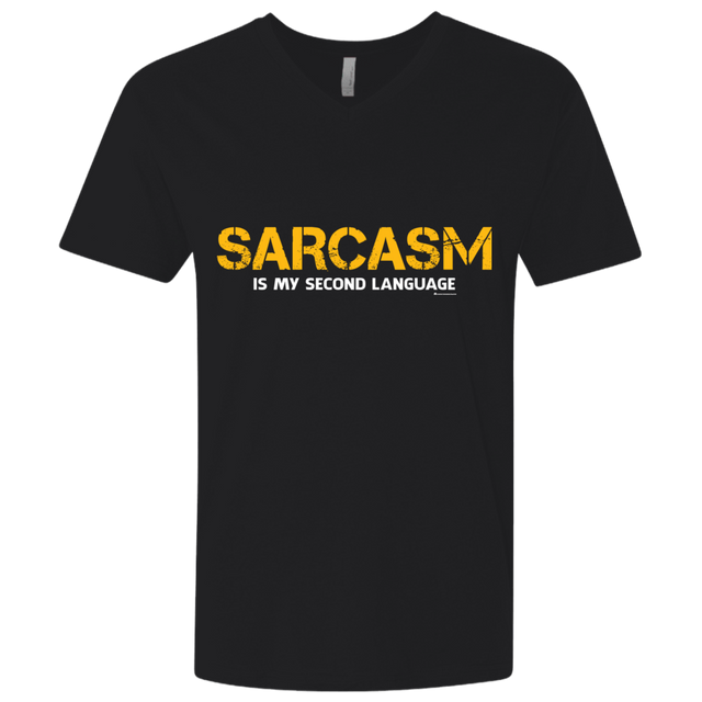 T-Shirts Black / X-Small Sarcasm Is My Second Language Men's Premium V-Neck