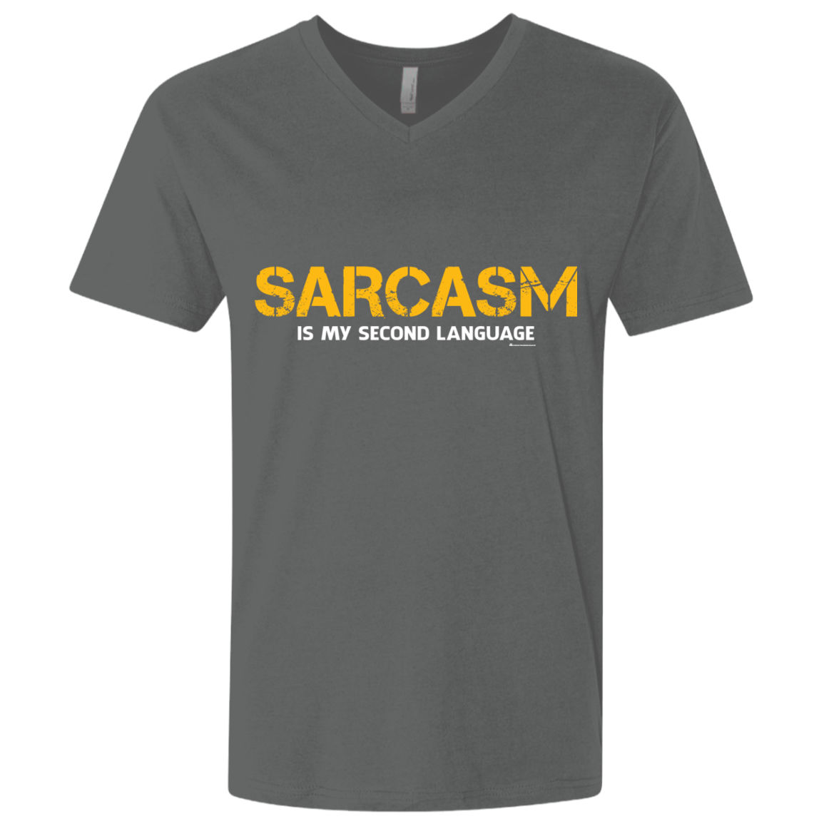 T-Shirts Heavy Metal / X-Small Sarcasm Is My Second Language Men's Premium V-Neck