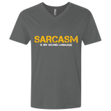 T-Shirts Heavy Metal / X-Small Sarcasm Is My Second Language Men's Premium V-Neck