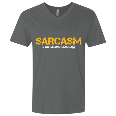 T-Shirts Heavy Metal / X-Small Sarcasm Is My Second Language Men's Premium V-Neck