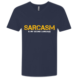 T-Shirts Midnight Navy / X-Small Sarcasm Is My Second Language Men's Premium V-Neck