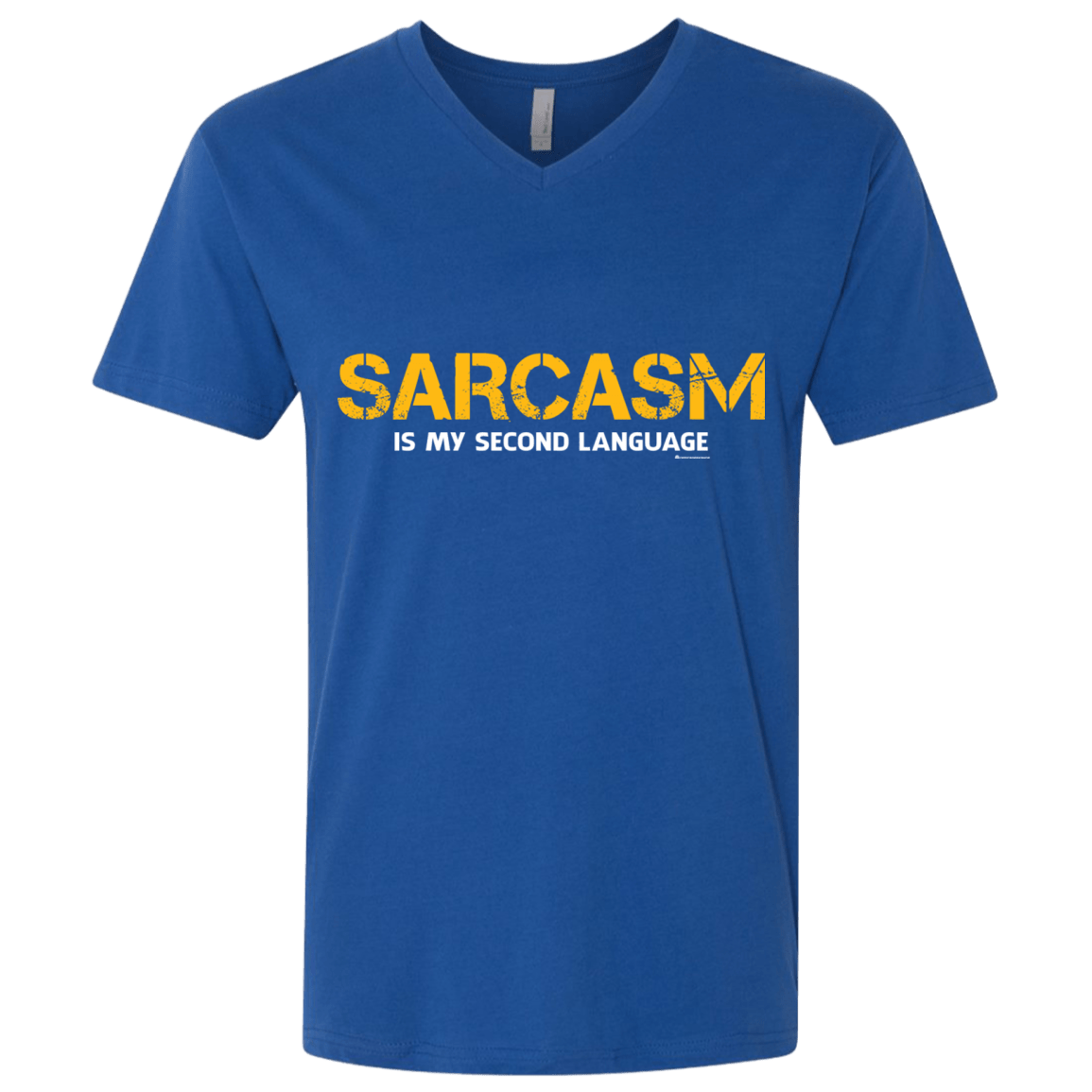 T-Shirts Royal / X-Small Sarcasm Is My Second Language Men's Premium V-Neck