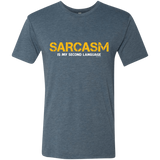 T-Shirts Indigo / Small Sarcasm Is My Second Language Men's Triblend T-Shirt