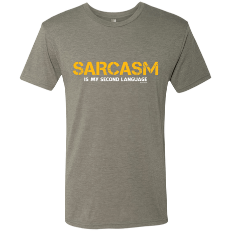 T-Shirts Venetian Grey / Small Sarcasm Is My Second Language Men's Triblend T-Shirt