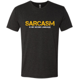 T-Shirts Vintage Black / Small Sarcasm Is My Second Language Men's Triblend T-Shirt